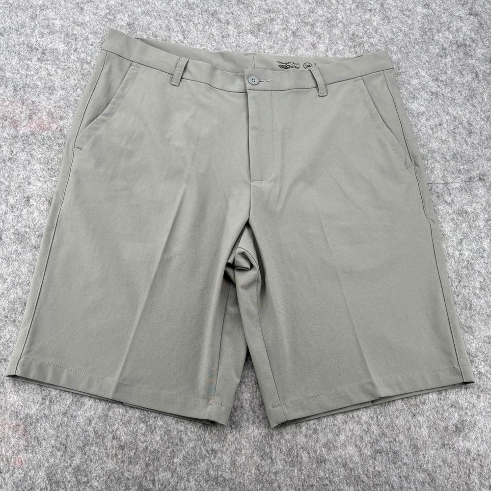 Straight Down Mens Golf Shorts Gray Size 34 Performance Flat Front Lightweight